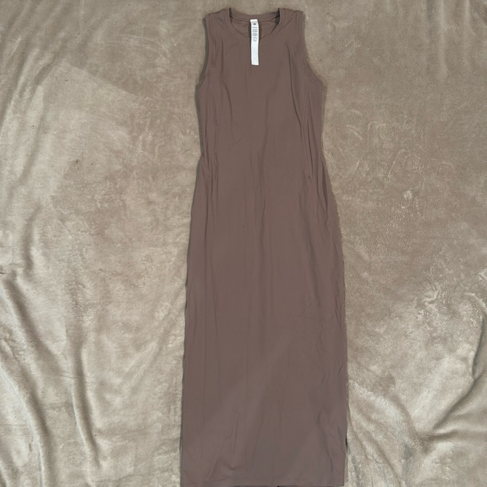 Lululemon all aligned ribbed mini dress Taupetastic! Size 6